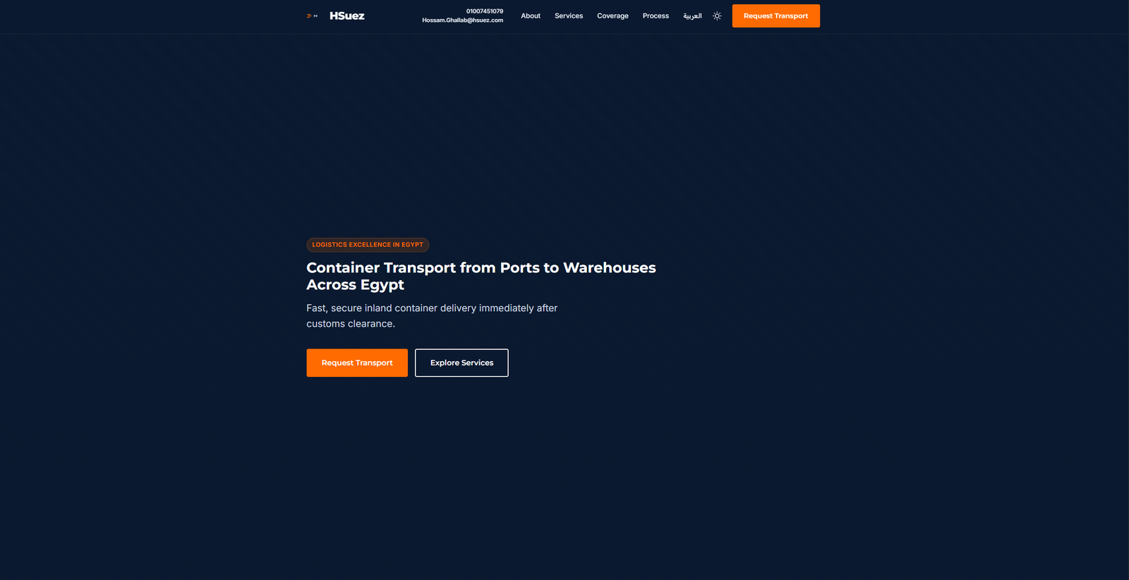 HSuez transport services website preview