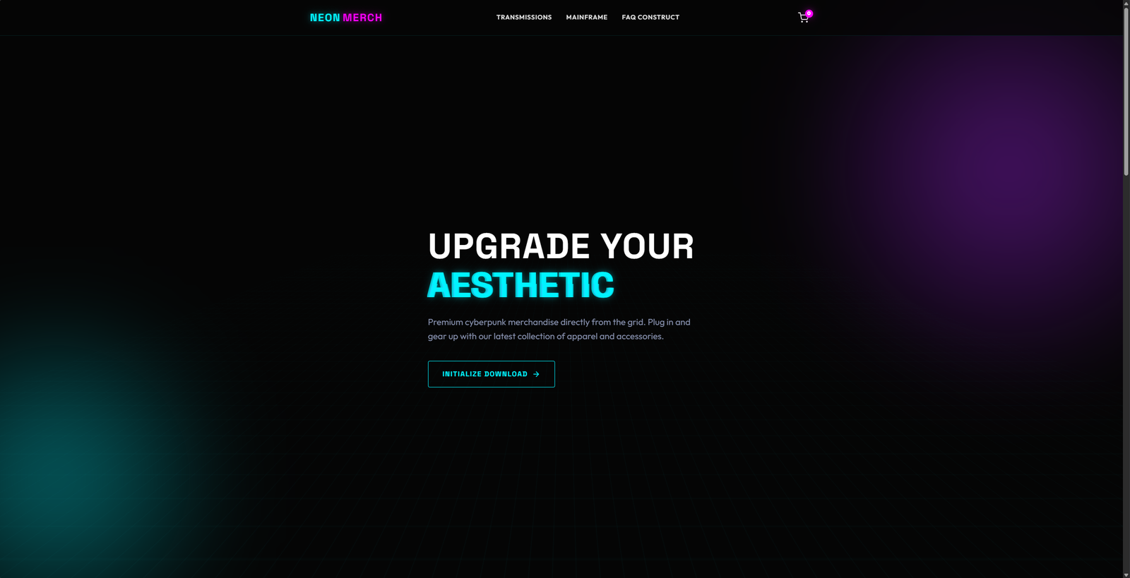 NEON MERCH website preview