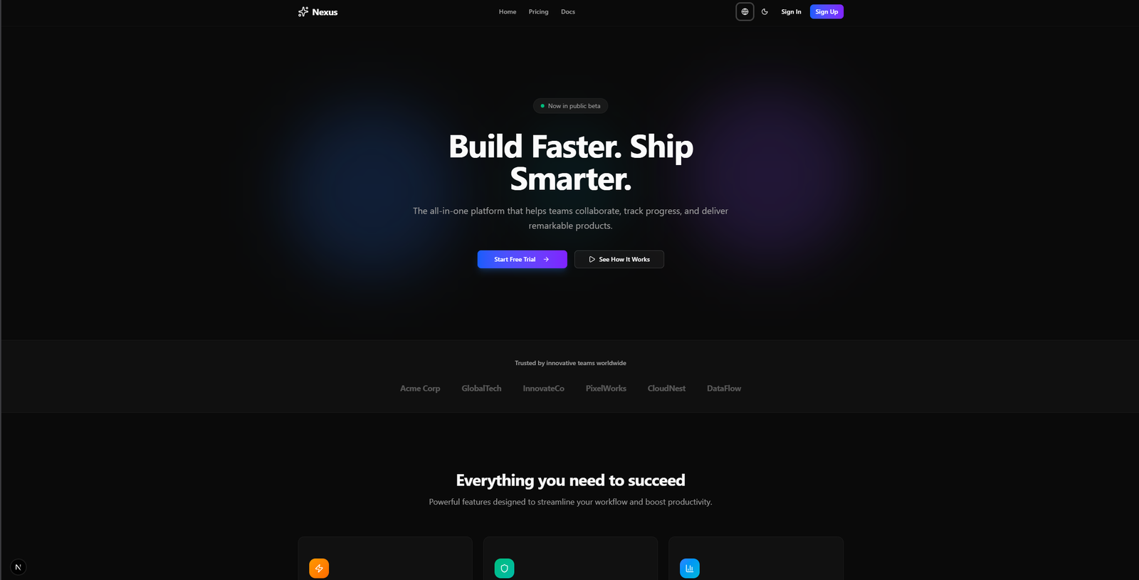 NEXUS website preview